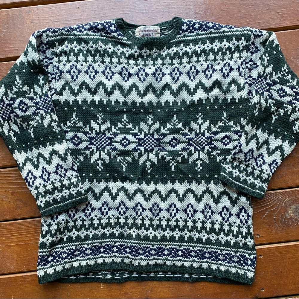 Vintage Abercrombie Wool Grandpa Crewneck Sweater